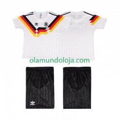 Camisola Alemanha 1990 Retro Criança Equipamento Primeiro Manga Curta
